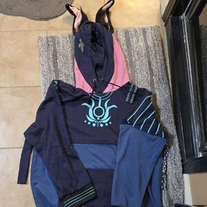 Navy and Pink Hoodie with Unique Design